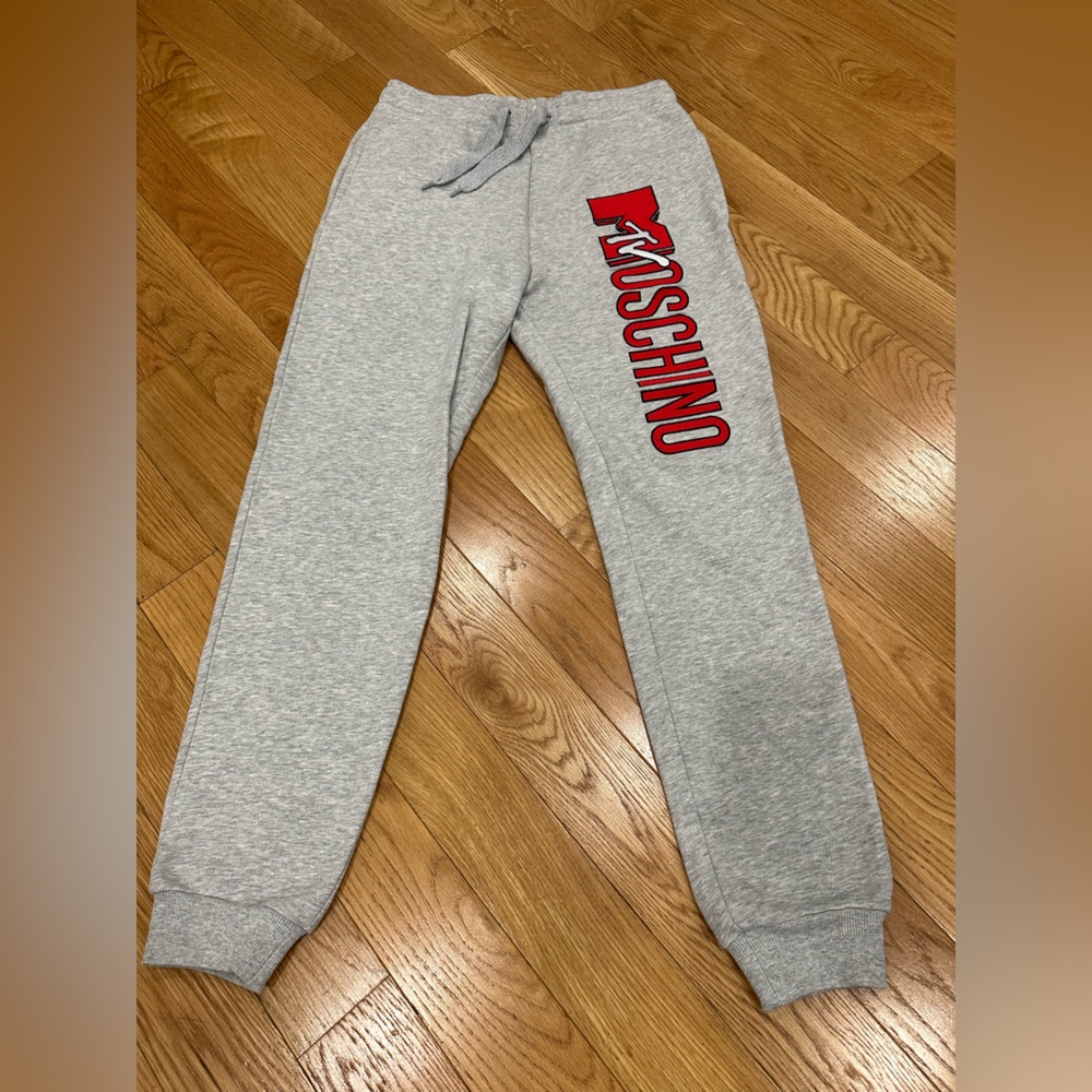 MOSCHINO H&M Collaboration NEW Gray Pants Women Cotton Sweatpants XS.